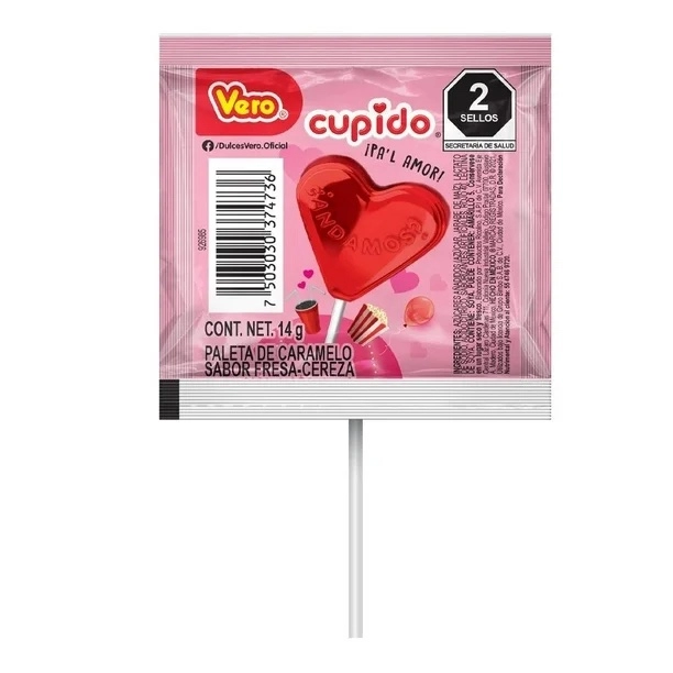 PALETA DE CORAZÓN CUPIDO